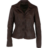 Women's Dark Brown Leather Blazer