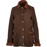 Women's Dark Brown Suede Utility Jacket