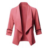 Women's Draped Open Front Pink Blazer