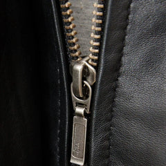Women's Fur Hood Long Black Leather Jacket