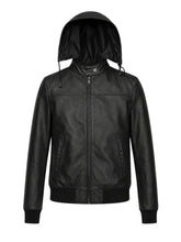 Women’s Hooded Leather Jacket Full