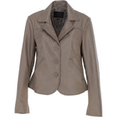 Women's Leather Short Blazer Jacket