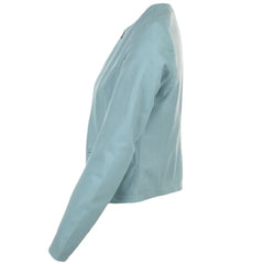 Women's Light Blue Leather Jacket