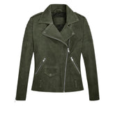 Women’s Olive Green Suede Leather Jacket