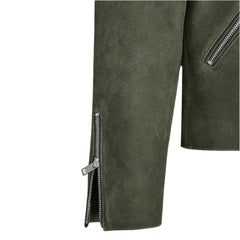 Women’s Olive Green Suede Leather Jacket