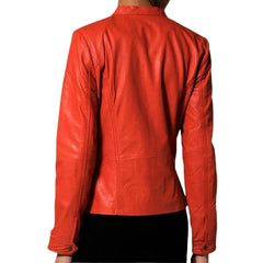 Women’s Red Slim Fit Leather Jacket