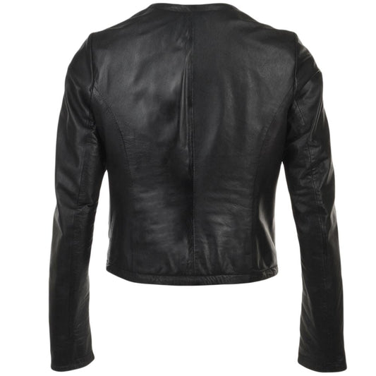Women's Sleek Design Black Leather Jacket