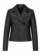 Women’s Slim Fit Black Leather Jacket Front