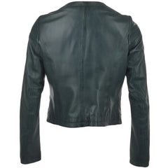 Women's Teal Leather Jacket