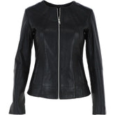 Women's Zipper Black Leather Jacket