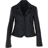 Women's Black Leather Blazer