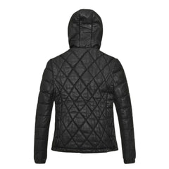 Women’s Black Quilted Leather Jacket with Hood