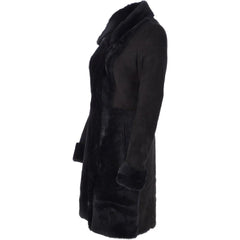 Women's Black Shearling Fur Coat