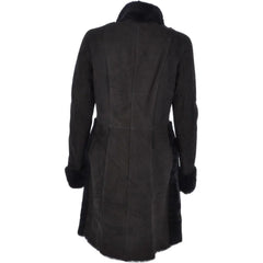 Women's Black Shearling Fur Coat