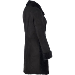 Women's Black Shearling Fur Coat