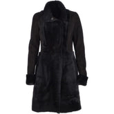 Women's Black Shearling Fur Coat