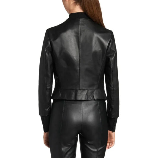 Women's Black Tailored Leather Jacket