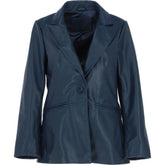 Women's Blue Winter Leather Blazer