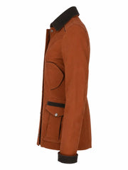 Women's Brown Suede Utility Jacket Left