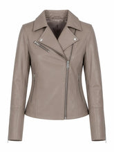 Women's Classic Biscuit Leather Jacket, front view