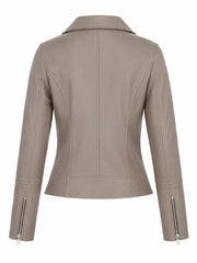 Women's Classic Biscuit Leather Jacket, back view