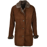 Women's Classic Brown Shearling Winter Coat