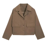 Women's Cropped Utility Jacket – Taupe