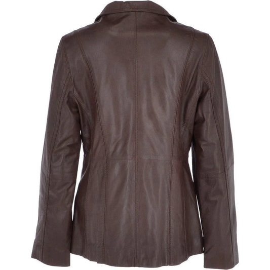 Women's Dark Brown Leather Blazer