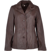 Women's Dark Brown Leather Blazer