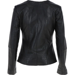 Women's Zipper Black Leather Jacket