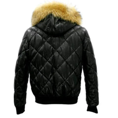 Women’s fur trim luxurious Quilted leather jackets