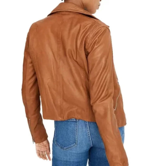 Womens Tan Brown Leather Jacket