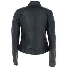 Womens Yellow Stripes Leather Jacket