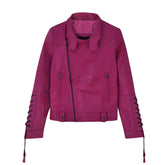Women’s Pink Real Leather Jacket