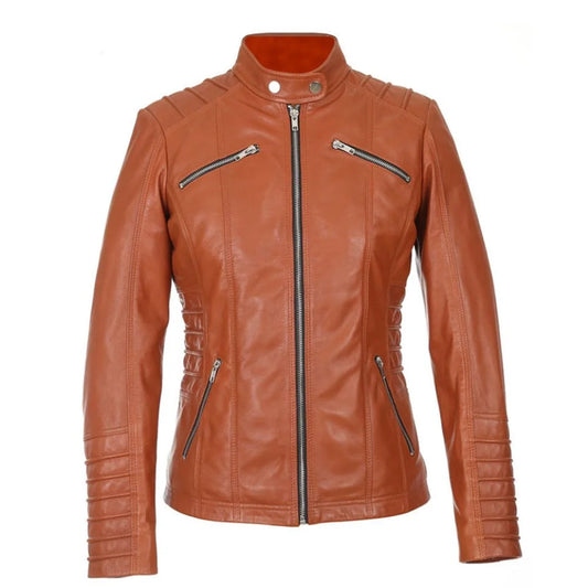Adorable Women’s Quilted Jacket Brown Slim fit