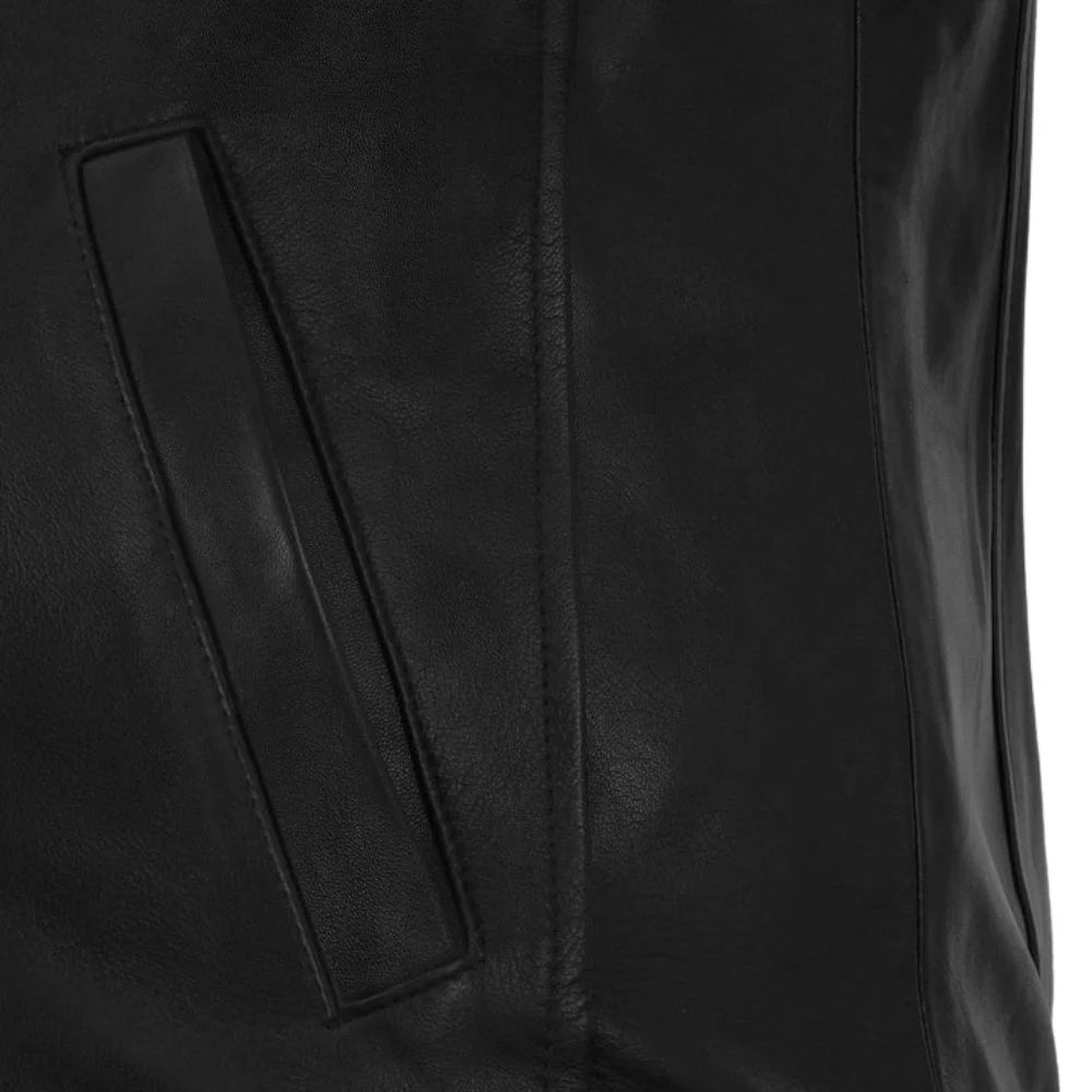 Authentic Black Leather Bomber Jacket