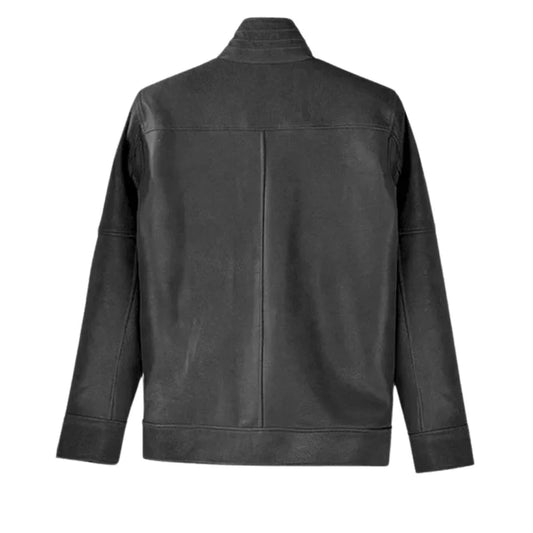 Authentic Black Multi-Pocket Leather Jacket