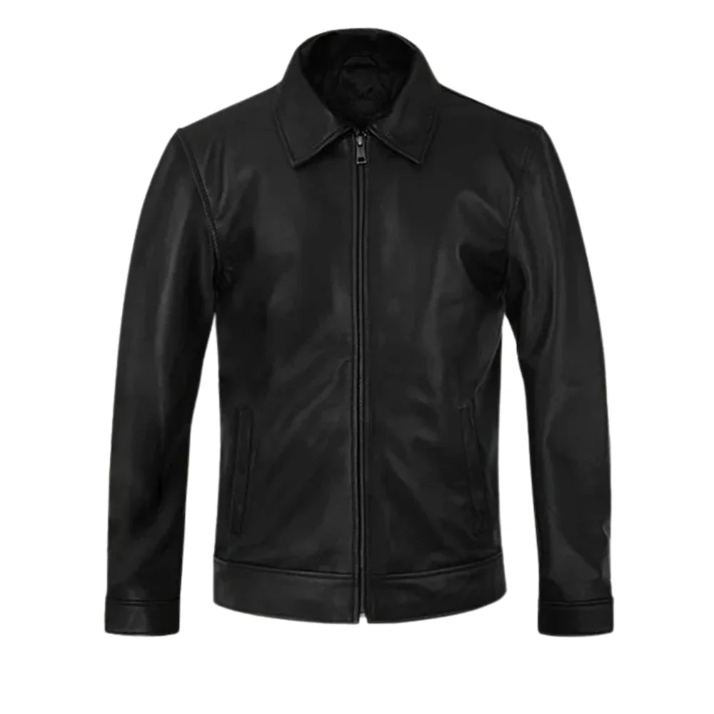 Authentic Men’s Classic Black Leather Jacket
