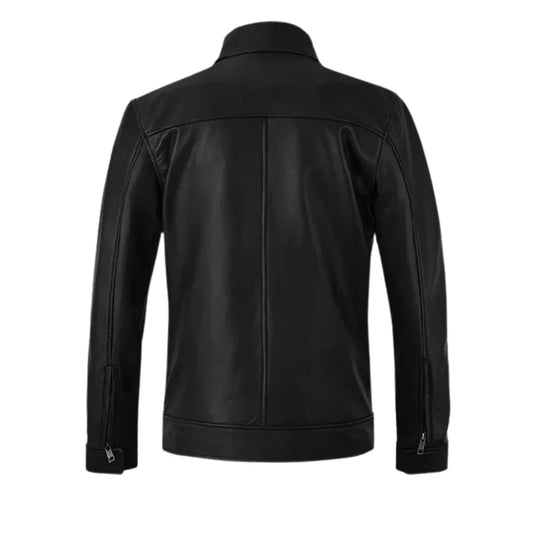 Authentic Men’s Classic Black Leather Jacket