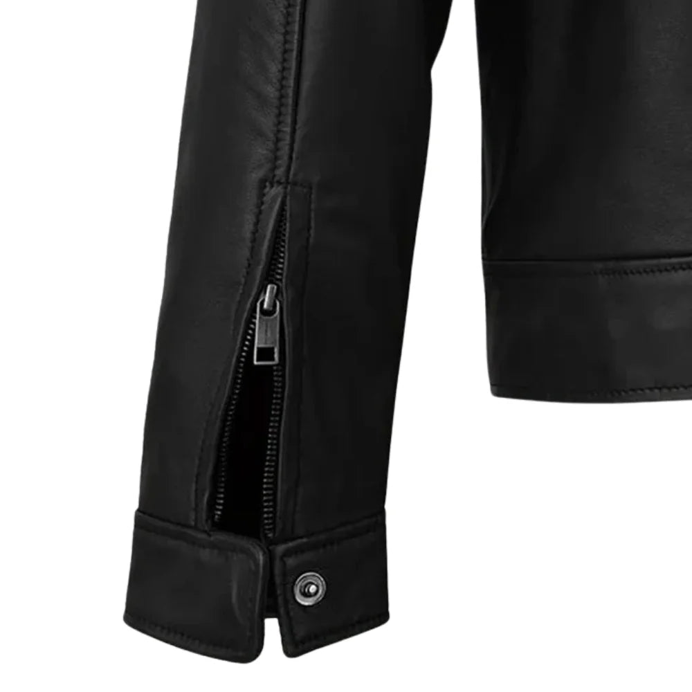 Authentic Men’s Classic Black Leather Jacket