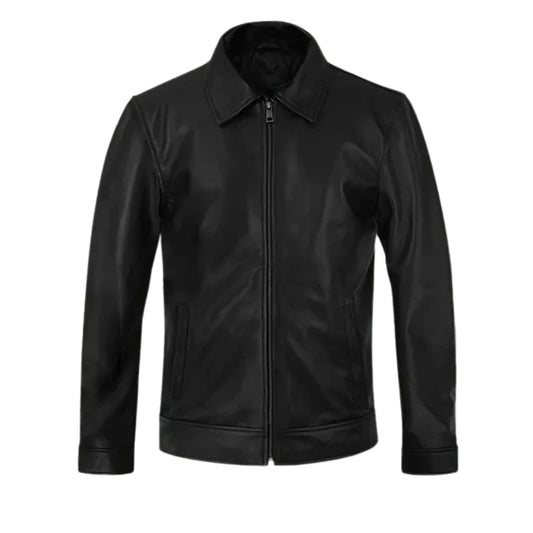 Authentic Men’s Classic Black Leather Jacket