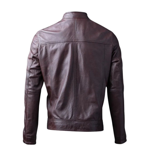 Burgundy Leather Stylish Jacket