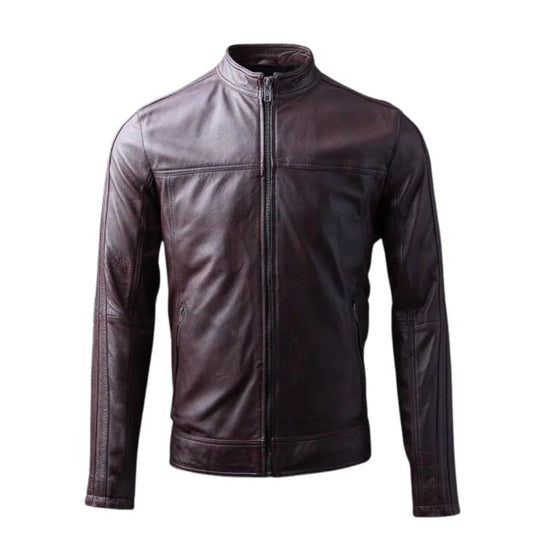 Burgundy Leather Stylish Jacket