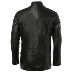 Charlie London Men Biker Long Length Leather Coat