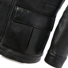 Charlie London Men Biker Long Length Leather Coat