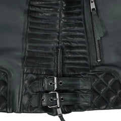 Charlotte Burnt Charcoal Leather Jacket
