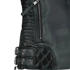 Charlotte Burnt Charcoal Leather Jacket