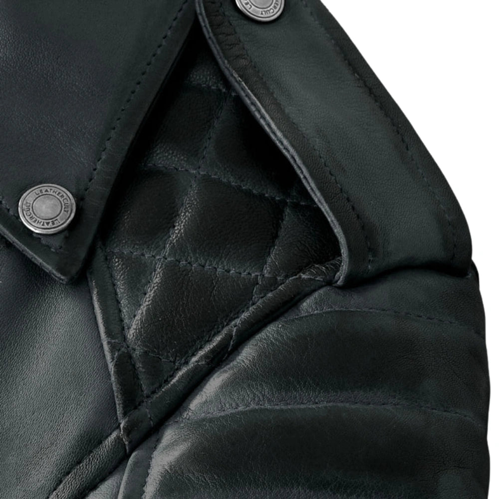 Charlotte Burnt Charcoal Leather Jacket