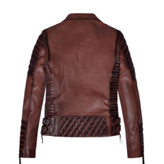 Charlotte Burnt Maroon Leather Jacket