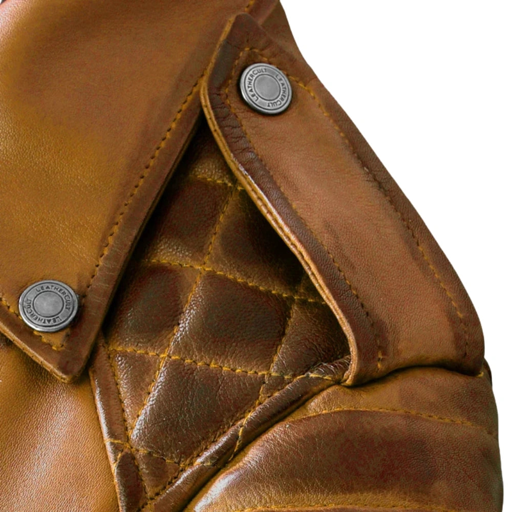 Charlotte Burnt Mustard Leather Jacket